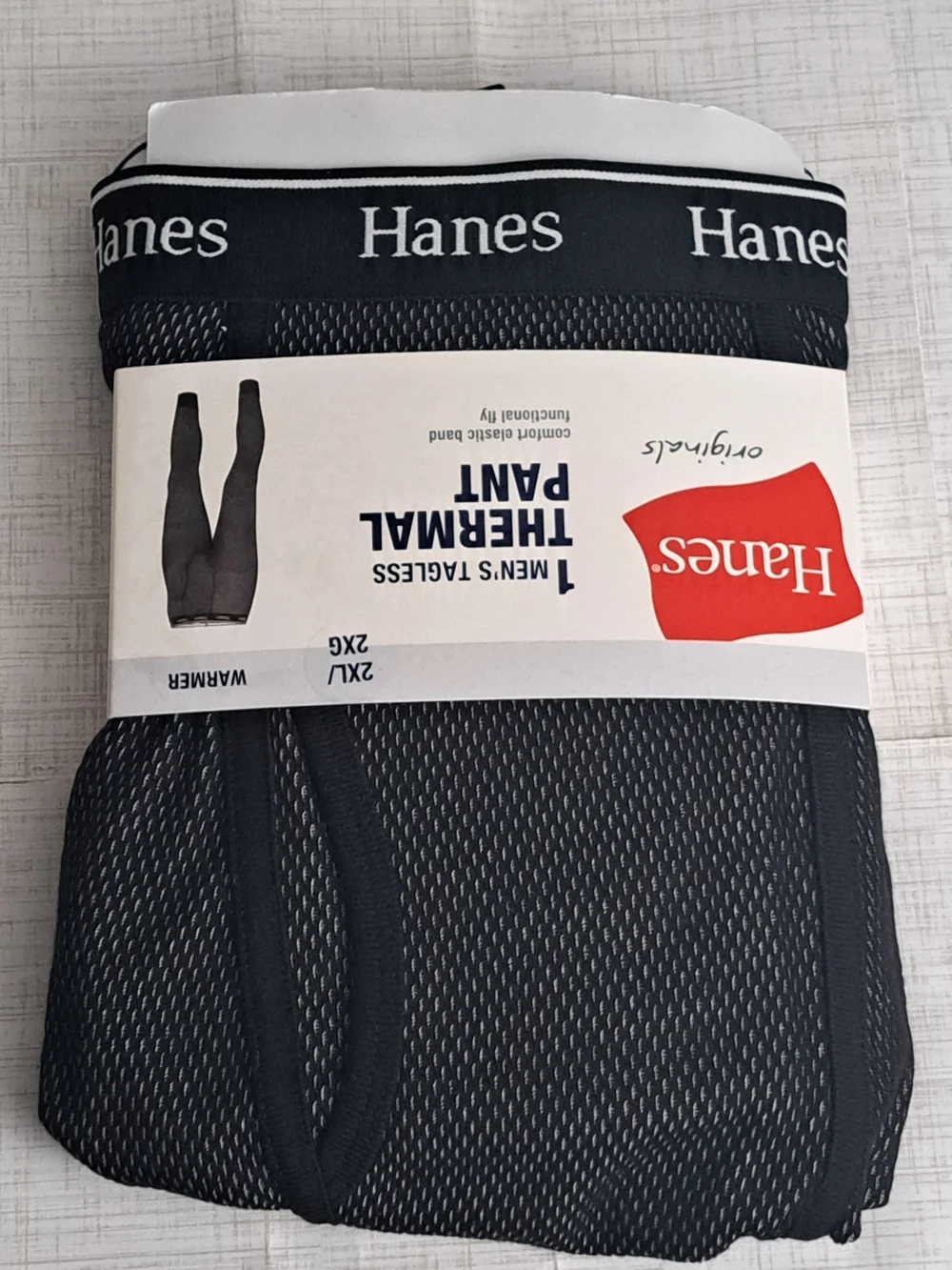 Hanes Original Men's Tagless Thermal Pant - Black 2XL/2XG